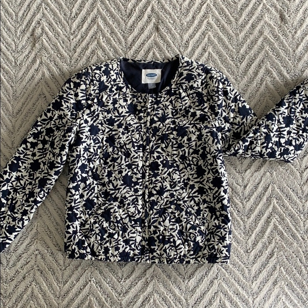 Floral Print Cropped Light Puffy Jacket